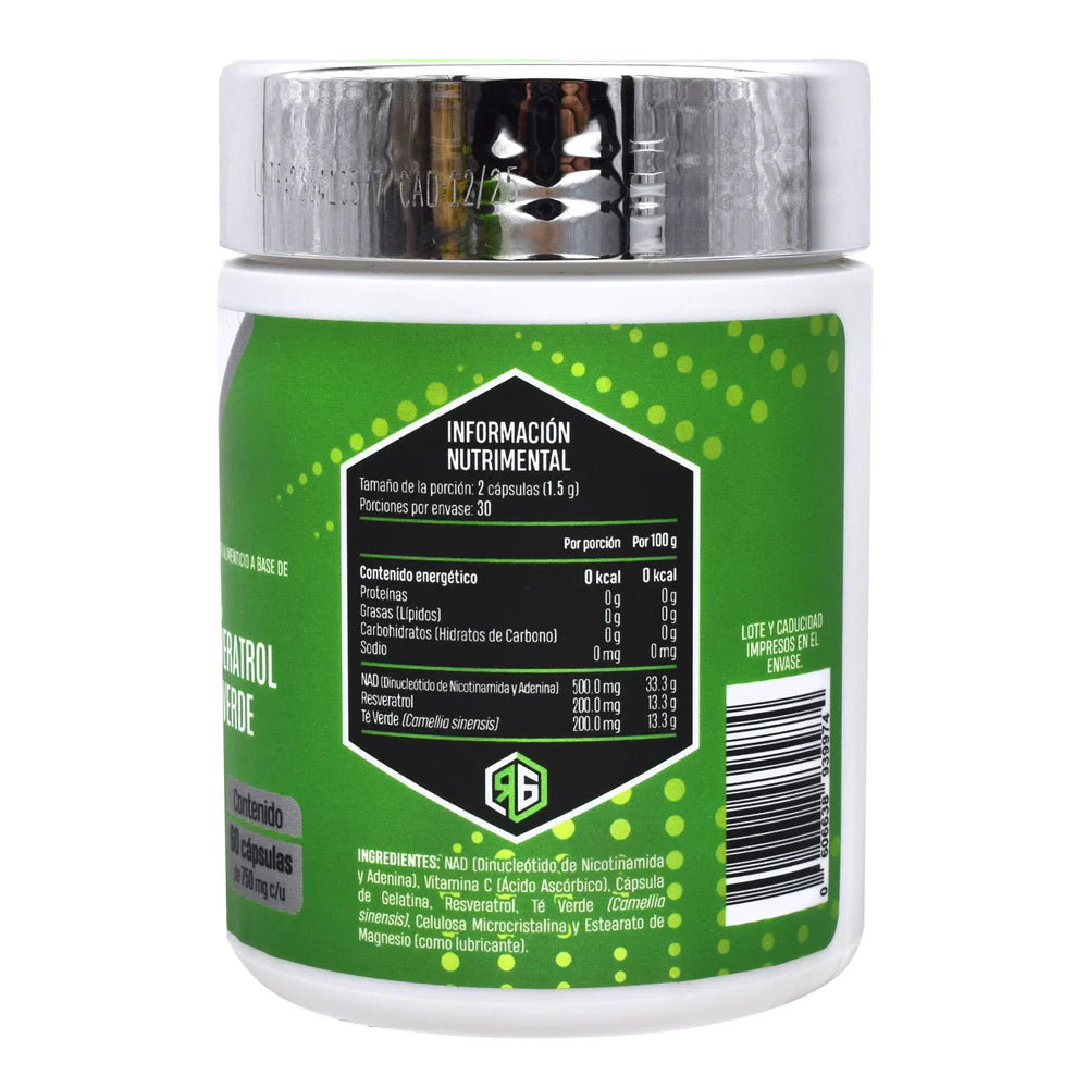 PROMO NAD+RESVERATROL+TE VERDE 60CAPS-RED GOLD NAT