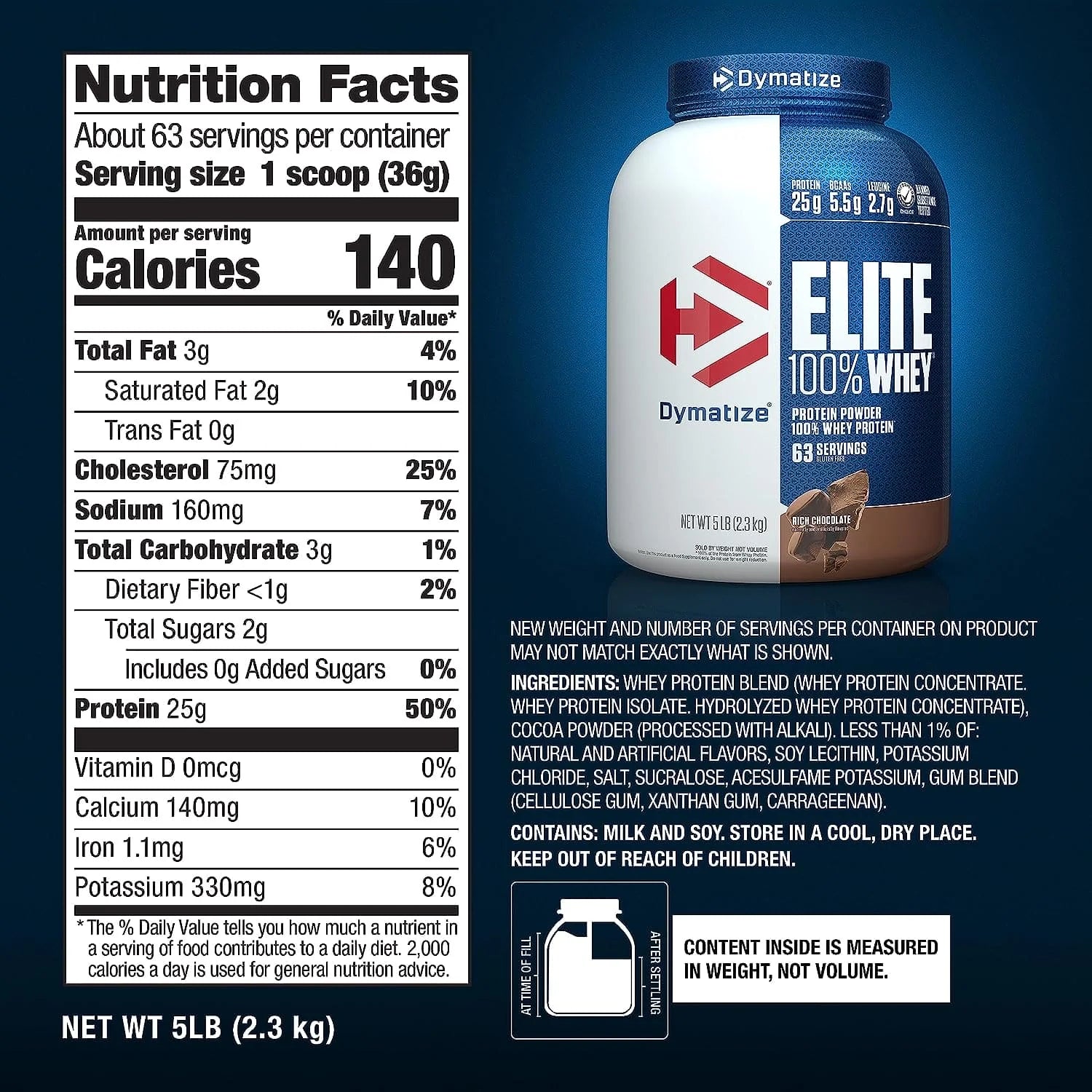PROTEINA ELITE WHEY 5LBS - DYMATIZE