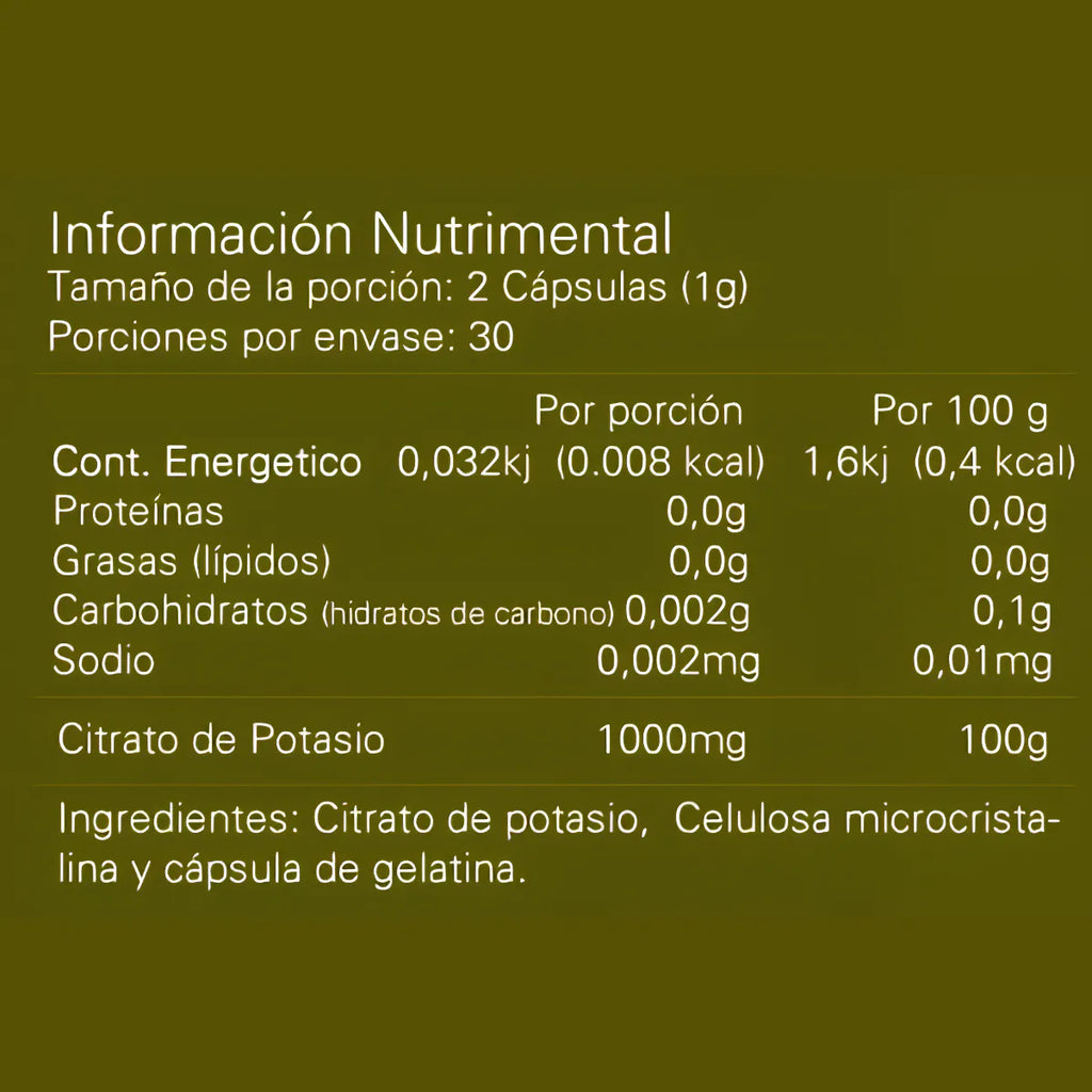 CITRATO DE POTASIO 60CAPS 500MG - ALPHA NUTR