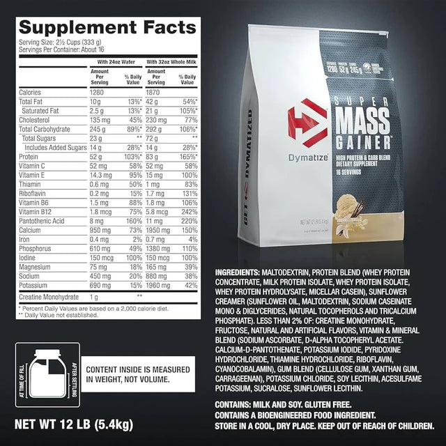 SUPER MASS GAINER 12LBS - DYM