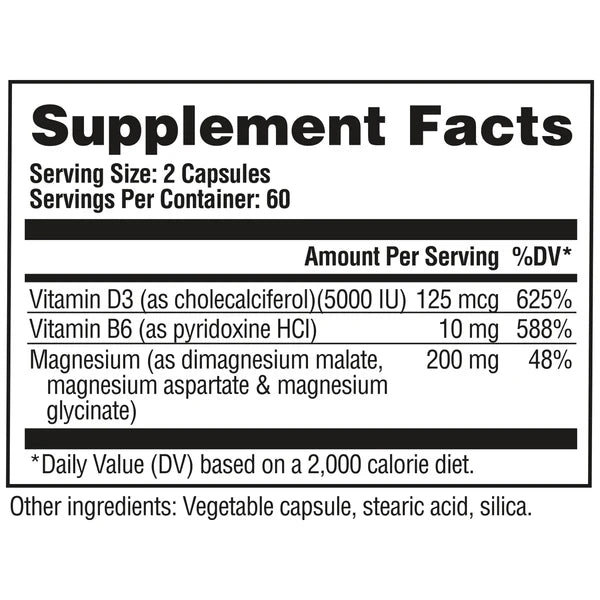 MAGNESIUM+D3+B6 PRO 200MG 120CAPS-GAT
