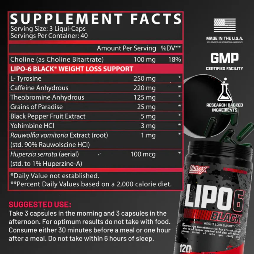 LIPO 6 BLACK 120CAPS- NUTREX