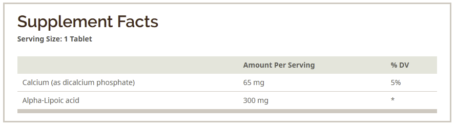 ALPHA LIPOIC 300MCG 60TABS-WHP