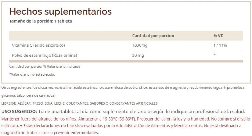 VITAMIN C 1000MG 60 TABS - Imagen 2