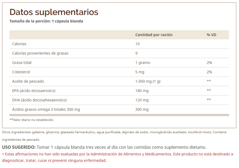 OMEGA 3+EPA DHA ENTERIC 90CAPS - Imagen 2