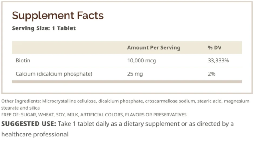 BIOTIN 10000MCG 100CAPS - Imagen 2