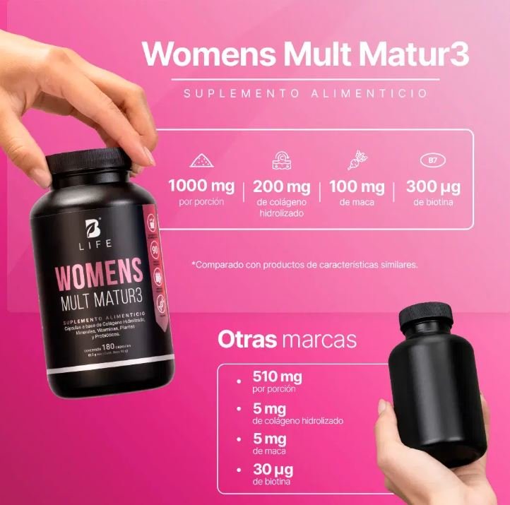 WOMENS MULT MATURE 40+ 180CAPS-BLIFE - Imagen 2